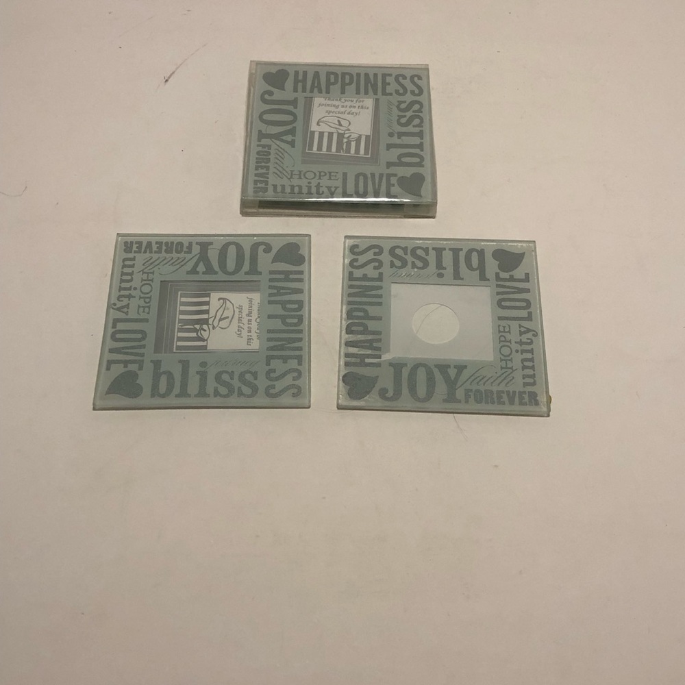 Special Day Decorative Glass Coasters Lot of 4